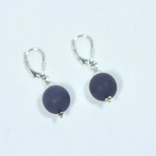 Navy Drusy Power Earrings