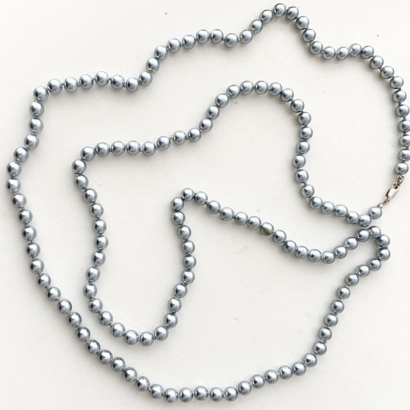 Vintage glass pearl necklace on sale