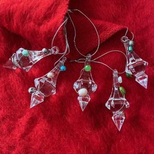 Wire-wrapped 2-inch beaded resin ornaments sold individually