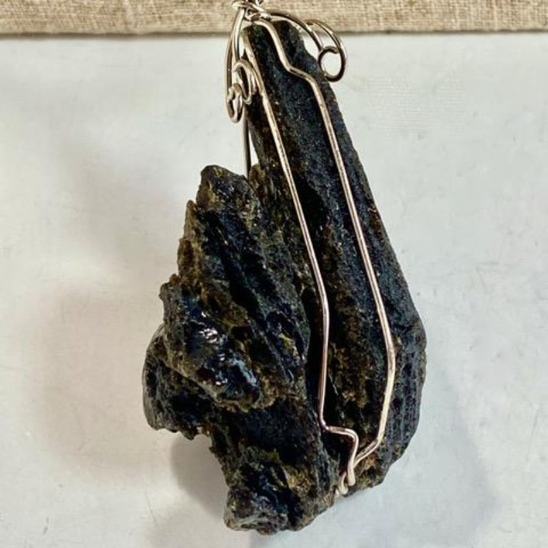 Astrolite Chunky Teardrop Wire-wrapped Pendant Closeup view