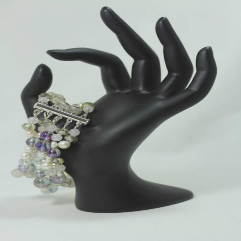 Five strand Glow Fantasy Twisted Bracelet on Hand Display