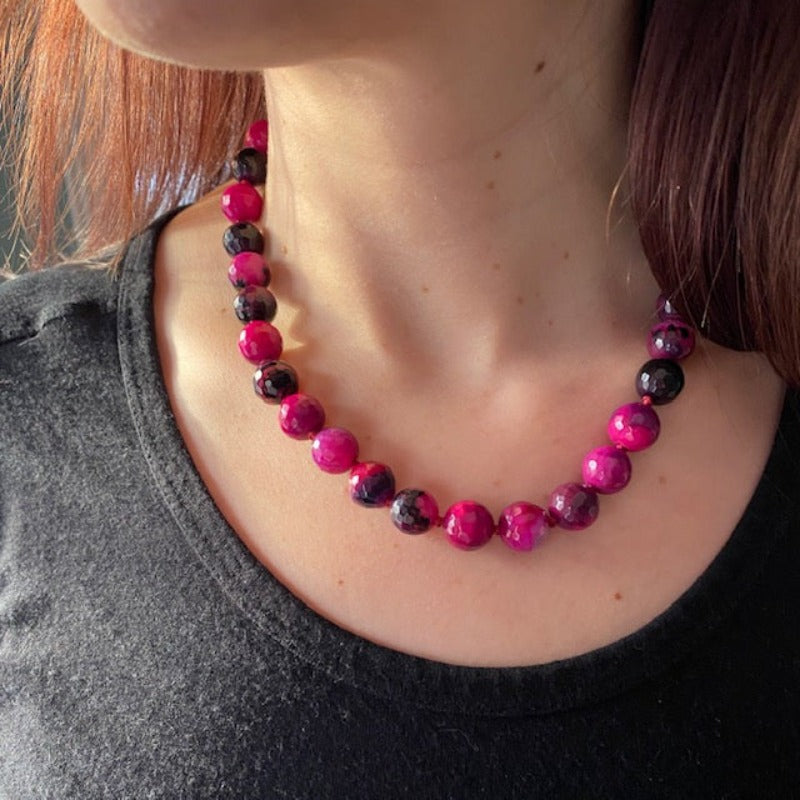 Dark Pink Beads Maala | Urvaa | One Gram Gold Dark Pink Beads Maala  Jewellery