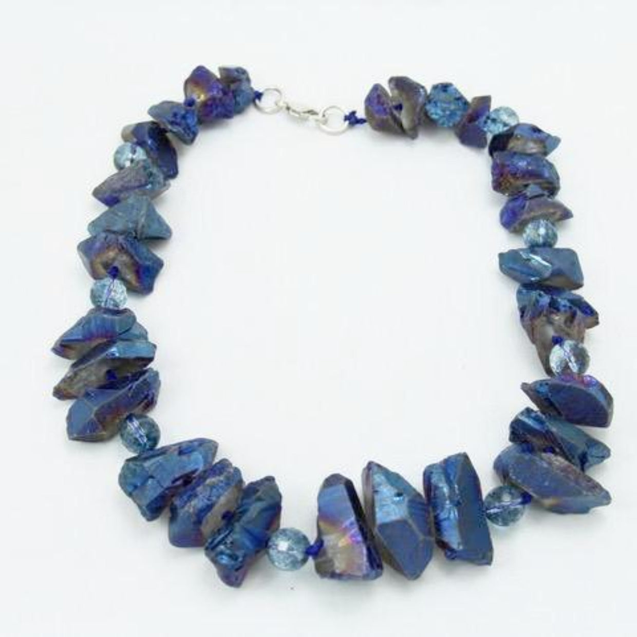 Blue Quartz Chunky Statement Power Necklace