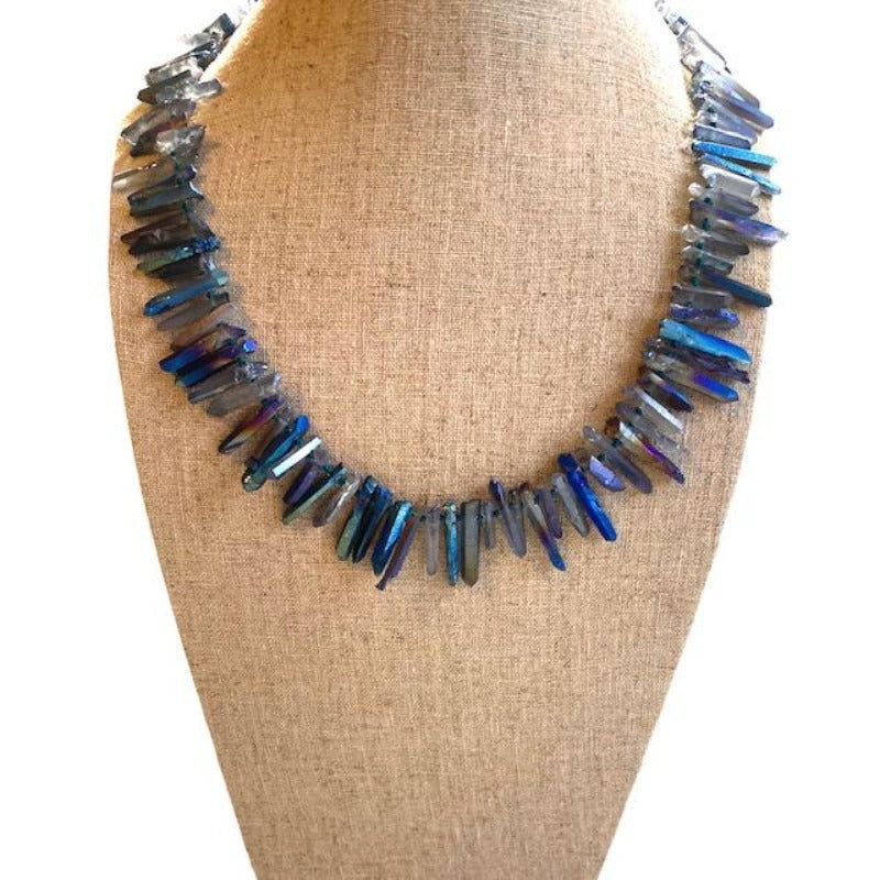 Iridescent Blue Crystal Spike 21