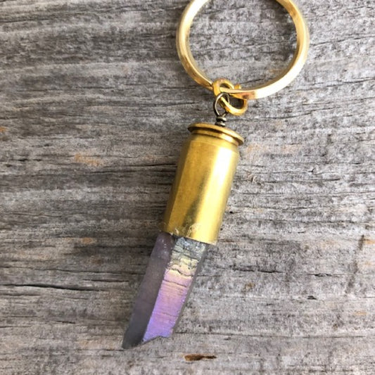 Lavender Crystal Spike Bullet Keychain