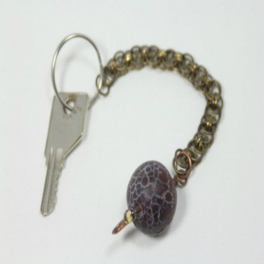 Matte Purple Agate Chainmaille Keychain
