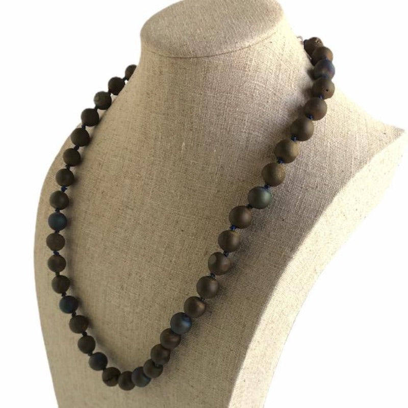 Mustard Yellow Titanium Blue Drusy Bead 22