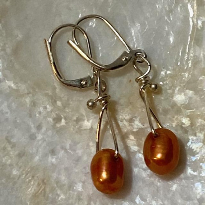 Dyed Orange Freshwater Pearl 1
