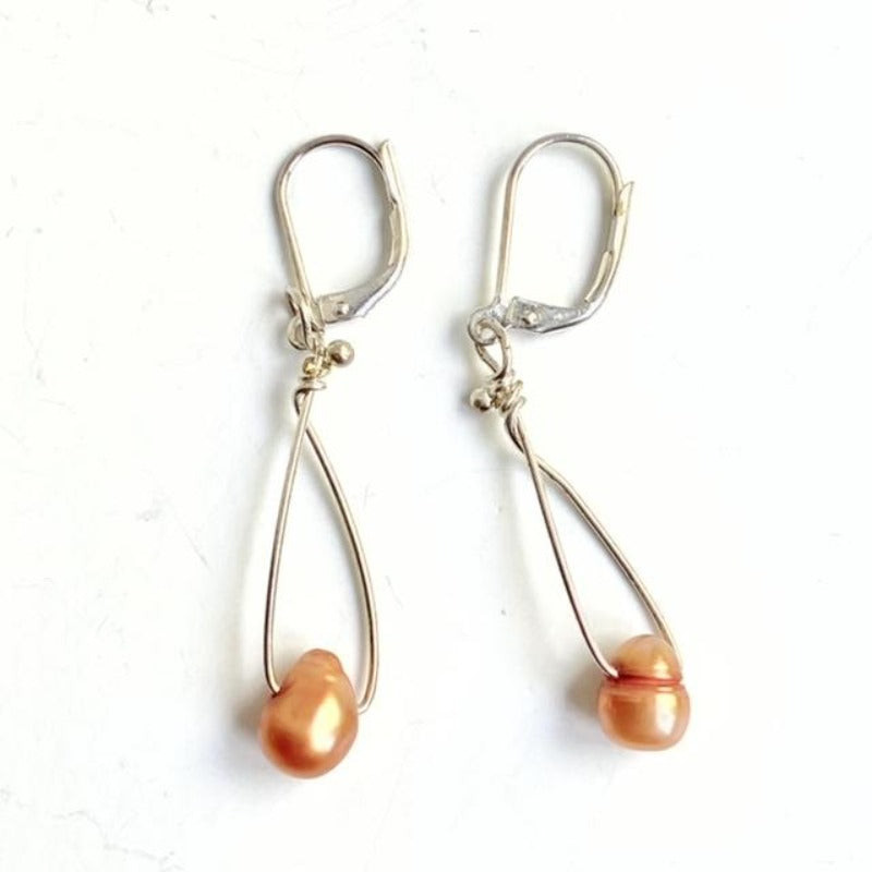 Dyed Orange Freshwater Pearl 1 1/4
