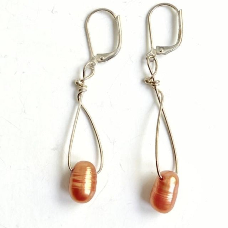 Dyed Orange Freshwater Pearl 1 1/2