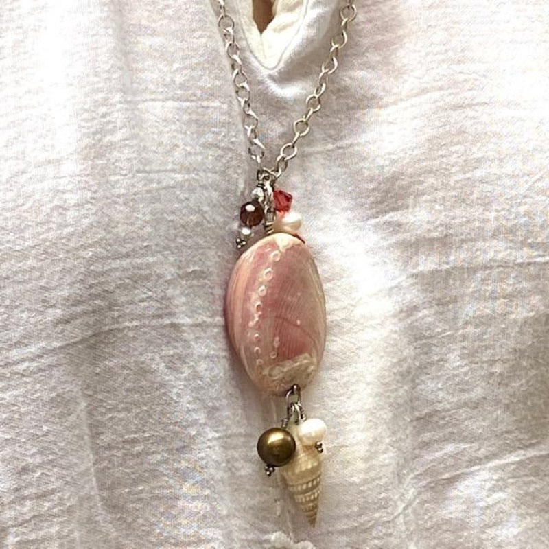 Mother of Pearl Natural Iridescent Shell Pendant Necklace – My Mystic Gems