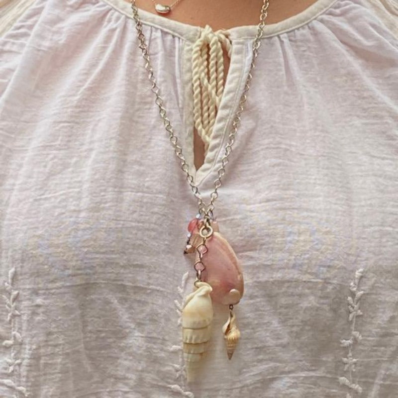 Buy Genuine Mother-of-pearl Seashell Necklace and Bracelet Set Online in  India - Etsy