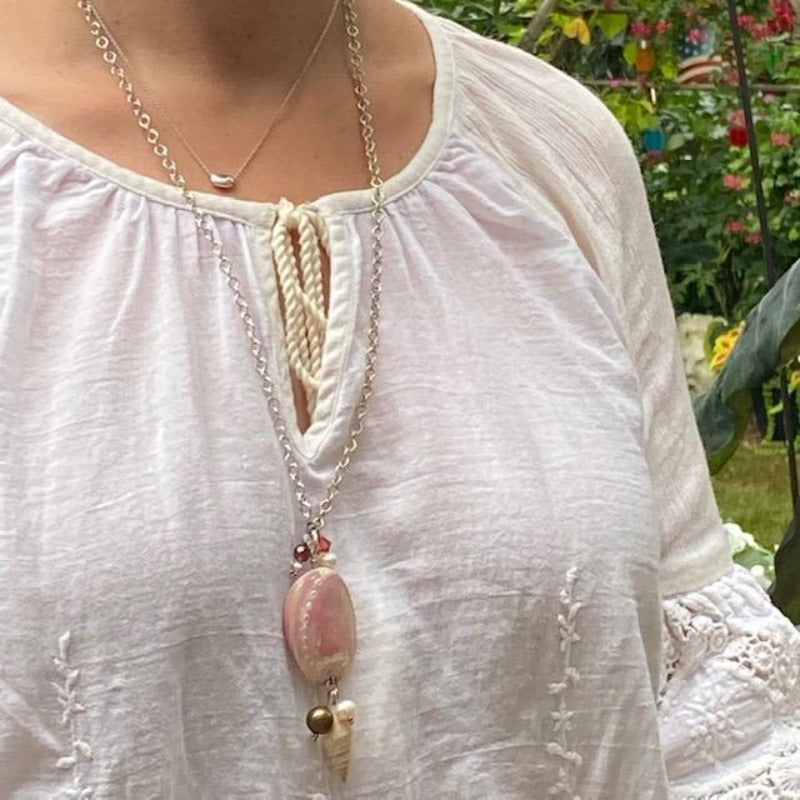 Multi Strand Engraved Mother Of Pearl Shell Necklace | eBay