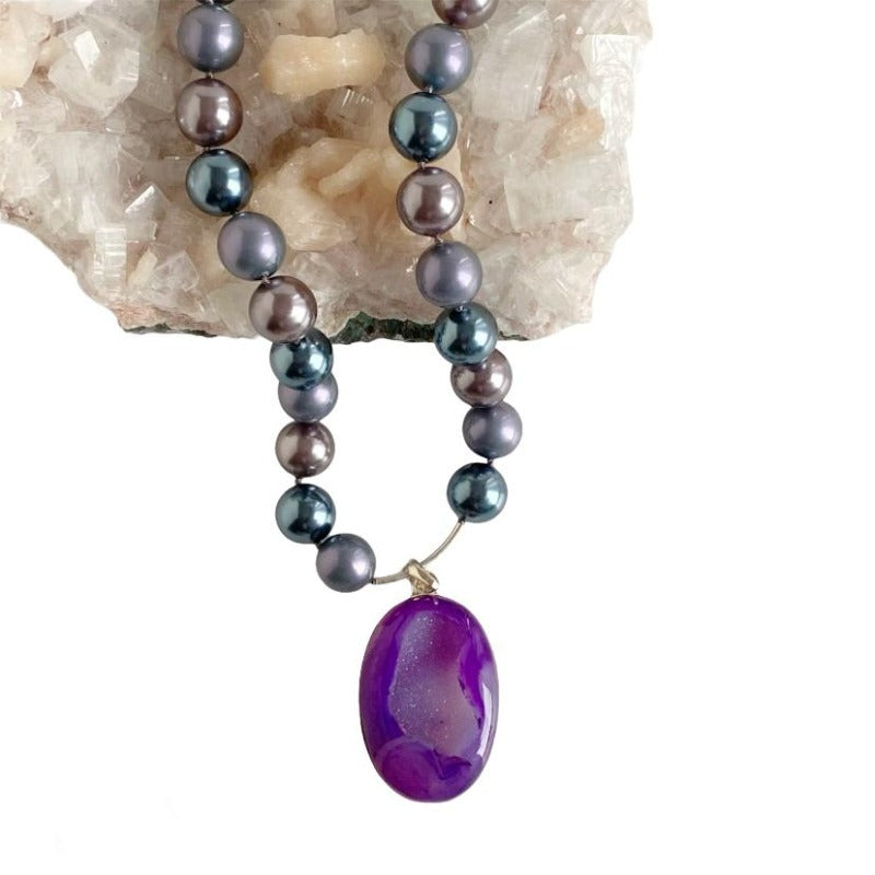 Variegated Shell Purple Drusy 